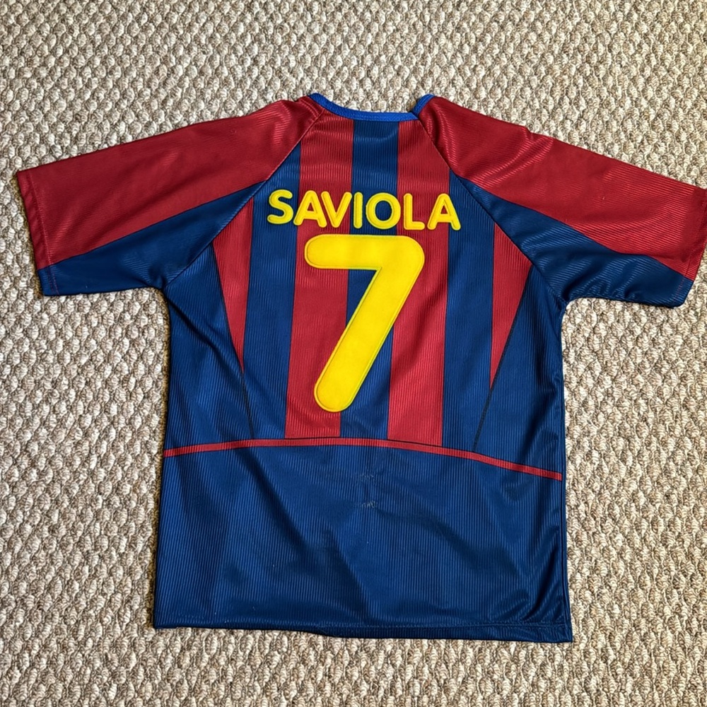 Barcelona Futbol Soccer Jersey # 7 Javier Saviola - Picture 4 of 6